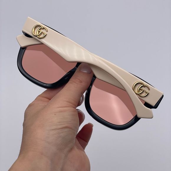 GUCCI GG0998S 002 Black/White/Orange Women Sunglasses - Picture 9 of 12